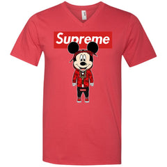 Supreme Mickey Style Fashion T-shirt Men V-Neck T-Shirt Men V-Neck T-Shirt - parenttees
