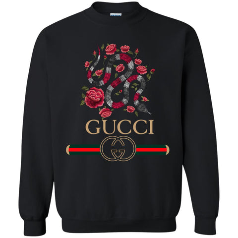 Gucci Logo Snake T-shirt Crewneck Pullover Sweatshirt Black / S Crewneck Pullover Sweatshirt - parenttees