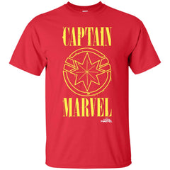 Captain Marvel Yellow Paint Drip Logo Men Cotton T-Shirt Men Cotton T-Shirt - parenttees