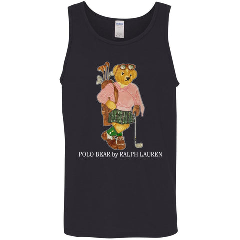 Polo Bear Ralph Lauren T-shirt Men Cotton Tank Black / X-Small Men Cotton Tank - parenttees