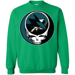 San Jose Sharks Grateful Dead Steal Your Face Hockey Nhl Shirts Crewneck Pullover Sweatshirt Crewneck Pullover Sweatshirt - parenttees