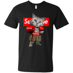 Supreme Boxing Cat Best Funny T-shirt Men V-Neck T-Shirt Men V-Neck T-Shirt - parenttees