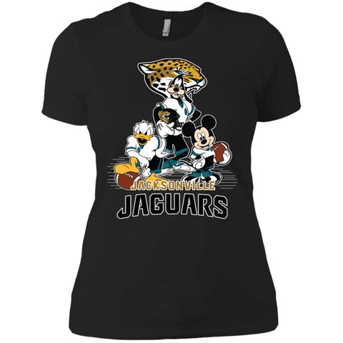 Mickey Mouse Jacksonville Jaguar American Football Nfl Sports Shirt Women Cotton T-Shirt Black / X-Small Women Cotton T-Shirt - parenttees