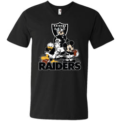 Mickey Mouse Oakland Raiders American Football Nfl Sports Shirt Men V-Neck T-Shirt