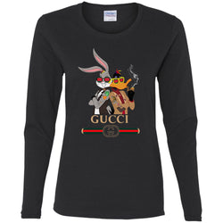 Gucci Trending T-shirt Rabbit And Donald T-shirt Women Long Sleeve Shirt