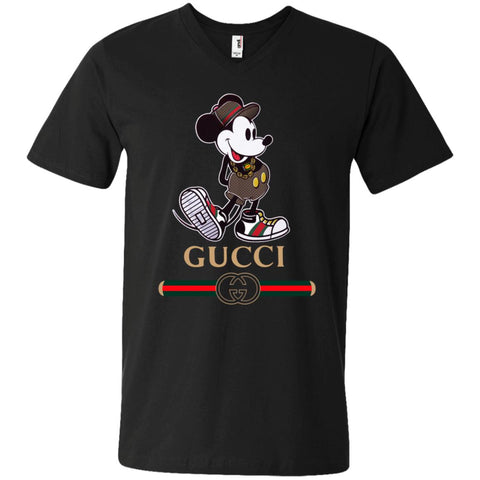 Gucci Mickey Kitty Beauty T-shirt Men V-Neck T-Shirt Black / S Men V-Neck T-Shirt - parenttees