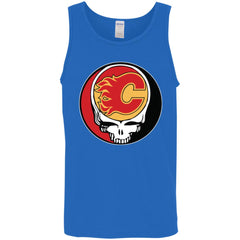 Calgary Flames Grateful Dead Steal Your Face Hockey Nhl Shirts Men Cotton Tank Men Cotton Tank - parenttees