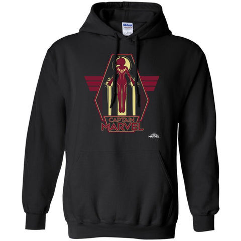 Captain Marvel Red Yellow Flight Powers Pullover Hoodie Sweatshirt Black / S Pullover Hoodie Sweatshirt - parenttees