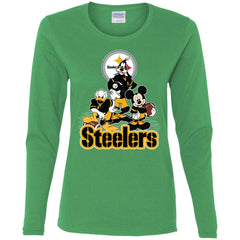 Mickey Mouse Pittsburgh Steelers American Football Nfl Sports Shirt Women Long Sleeve Shirt Women Long Sleeve Shirt - parenttees