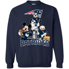 Nfl - New England Patriots Donald Duck Goofy Mickey Mouse Super Bowl 2019 Football Crewneck Pullover Sweatshirt Crewneck Pullover Sweatshirt - parenttees