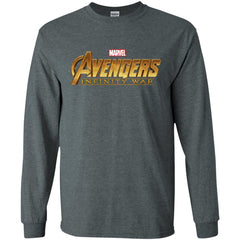Marvel Avengers Infinity War Golden Logo Men Long Sleeve Shirt Men Long Sleeve Shirt - parenttees