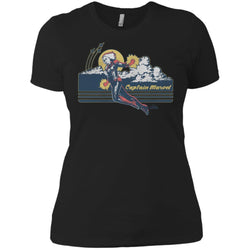 Marvel Captain Marvel Flight Clouds Vintage Women Cotton T-Shirt