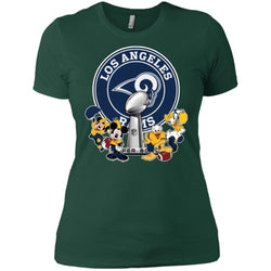 Los Angeles Rams Super Bowl 2019 Mickey Minnie Mouse Donald Daisy Duck Football Nfl Women Cotton T-Shirt