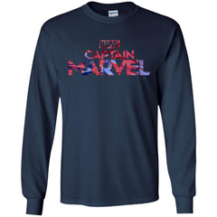 Captain Marvel Bold Tie Dye Movie Logo Men Long Sleeve Shirt Men Long Sleeve Shirt - parenttees