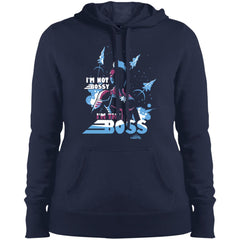 Captain Marvel I'm The Boss Space Blue Red Women Hooded Sweatshirt Women Hooded Sweatshirt - parenttees