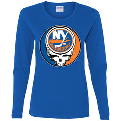 New York Islanders Grateful Dead Steal Your Face Hockey Nhl Shirts Women Long Sleeve Shirt Women Long Sleeve Shirt - parenttees