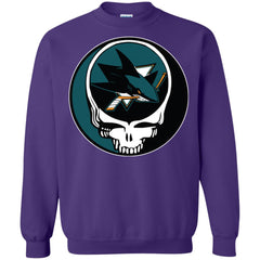 San Jose Sharks Grateful Dead Steal Your Face Hockey Nhl Shirts Crewneck Pullover Sweatshirt Crewneck Pullover Sweatshirt - parenttees