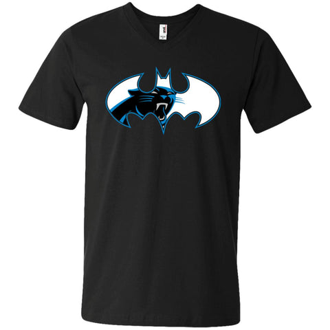 We Are The Carolina Panthers Batman Nfl Mashup Men V-Neck T-Shirt Black / S Men V-Neck T-Shirt - parenttees