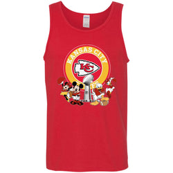 Nfl – Kansas City Chiefs Super Bowl 2019 Mickey Mouse Minnie Mouse Donald Duck Daisy Duck Football Men Cotton Tank