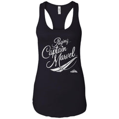 Captain Marvel Paging Distressed Cursive Women Tank Top Women Tank Top - parenttees