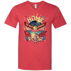 Captain Marvel Home Is What We Fight For Men V-Neck T-Shirt Men V-Neck T-Shirt - parenttees