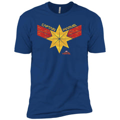 Captain Marvel Distressed Star Ribbon Logo Men Short Sleeve T-Shirt Men Short Sleeve T-Shirt - parenttees