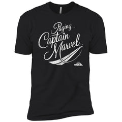 Captain Marvel Paging Distressed Cursive Men Short Sleeve T-Shirt Men Short Sleeve T-Shirt - parenttees