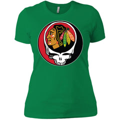 Chicago Blackhawks Grateful Dead Steal Your Face Hockey Nhl Shirts Women Cotton T-Shirt Women Cotton T-Shirt - parenttees