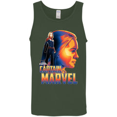 Captain Marvel Bold Sunset Portrait Men Cotton Tank Men Cotton Tank - parenttees