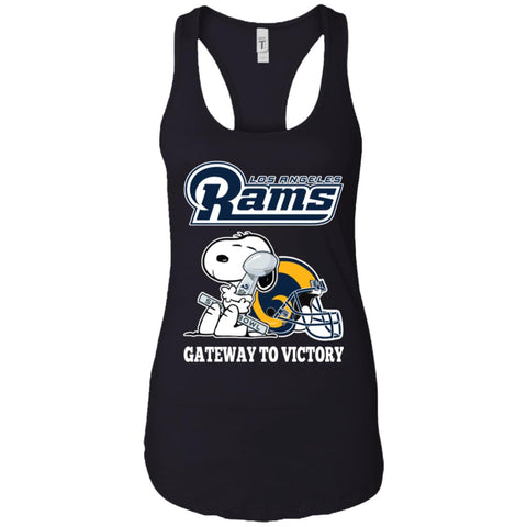 Los Angeles Rams Gateway To Victory Super Bowl 2019 Snoopy Football Nfl Women Tank Top Black / X-Small Women Tank Top - parenttees