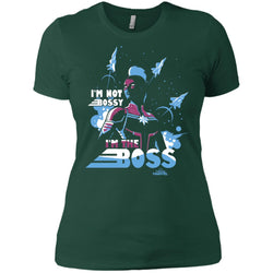 Captain Marvel I'm The Boss Space Blue Red Women Cotton T-Shirt