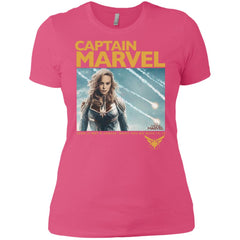 Captain Marvel Vintage Movie Poster Style Women Cotton T-Shirt Women Cotton T-Shirt - parenttees