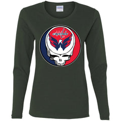 Washington Capitals Grateful Dead Steal Your Face Hockey Nhl Shirts Women Long Sleeve Shirt Women Long Sleeve Shirt - parenttees