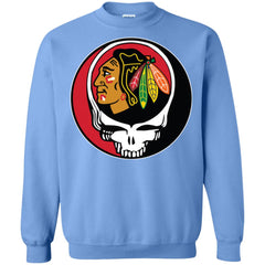 Chicago Blackhawks Grateful Dead Steal Your Face Hockey Nhl Shirts Crewneck Pullover Sweatshirt Crewneck Pullover Sweatshirt - parenttees