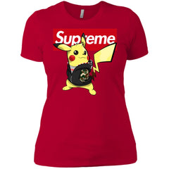 Supreme Pikachu T-shirt Women Cotton T-Shirt Women Cotton T-Shirt - parenttees