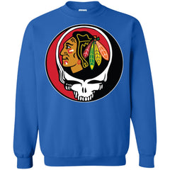 Chicago Blackhawks Grateful Dead Steal Your Face Hockey Nhl Shirts Crewneck Pullover Sweatshirt Crewneck Pullover Sweatshirt - parenttees