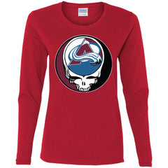 Colorado Avalanche Grateful Dead Steal Your Face Hockey Nhl Shirts Women Long Sleeve Shirt Women Long Sleeve Shirt - parenttees