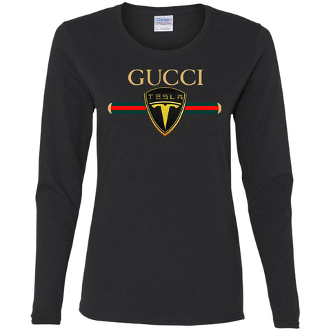 Gucci Tesla T-shirt Women Long Sleeve Shirt Black / S Women Long Sleeve Shirt - parenttees