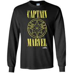 Captain Marvel Yellow Paint Drip Logo Men Long Sleeve Shirt Men Long Sleeve Shirt - parenttees