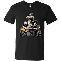 Mickey Mouse New Orleans Saints American Football Nfl Sports Shirt Men V-Neck T-Shirt