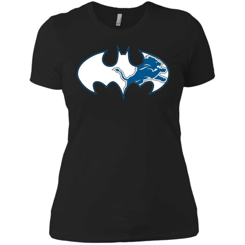 We Are The Detroit Lions Batman Nfl Mashup Women Cotton T-Shirt Black / X-Small Women Cotton T-Shirt - parenttees