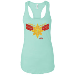 Captain Marvel Distressed Star Ribbon Logo Women Tank Top Women Tank Top - parenttees