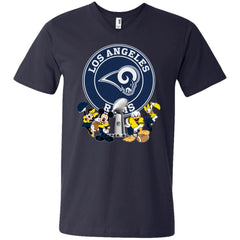 Nfl – Los Angeles Rams Super Bowl 2019 Mickey Mouse Minnie Mouse Donald Duck Daisy Duck Football Men V-Neck T-Shirt Men V-Neck T-Shirt - parenttees