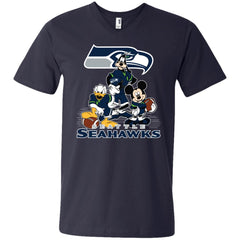 Mickey Mouse Seattle Seahawks American Football Nfl Sports Shirt Men V-Neck T-Shirt Men V-Neck T-Shirt - parenttees