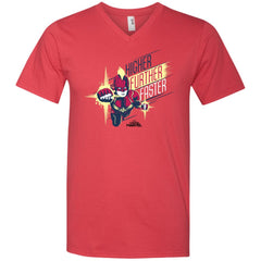 Captain Marvel Higher Further Faster Drawn Men V-Neck T-Shirt Men V-Neck T-Shirt - parenttees