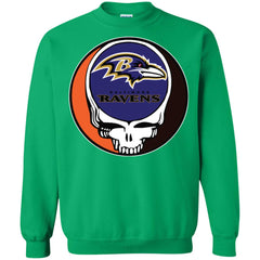 Baltimore Ravens Grateful Dead Steal Your Face Football Nfl Shirts Crewneck Pullover Sweatshirt Crewneck Pullover Sweatshirt - parenttees