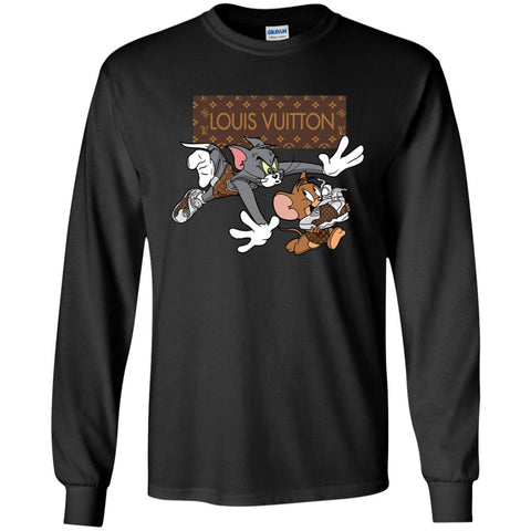 Louis Vuitton Cartoon Tom And Jerry T-shirt Men Long Sleeve Shirt Black / S Men Long Sleeve Shirt - parenttees