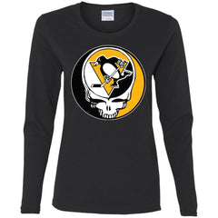 Pittsburgh Penguins Grateful Dead Steal Your Face Hockey Nhl Shirts Women Long Sleeve Shirt Women Long Sleeve Shirt - parenttees