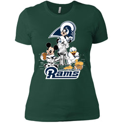 Nfl – Los Angeles Rams Donald Duck Goofy Mickey Mouse Super Bowl 2019 Football Women Cotton T-Shirt