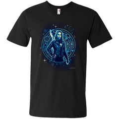 Captain Marvel Goose Geometric Circle Space Men V-Neck T-Shirt Men V-Neck T-Shirt - parenttees